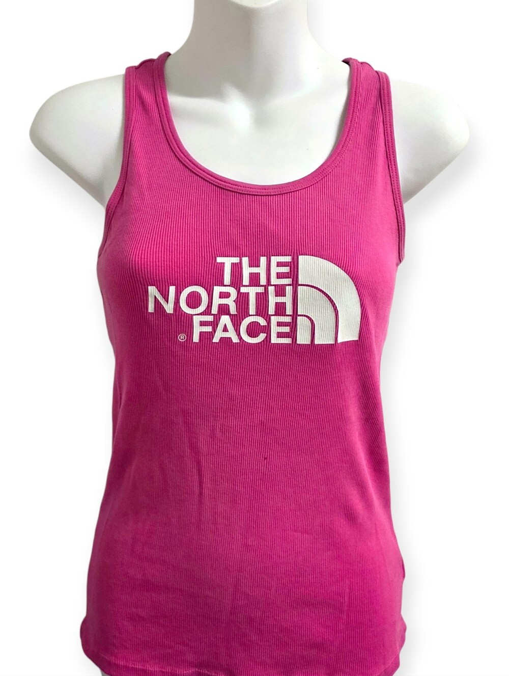 The North Face Hot Pink Ribbed Logo Tank